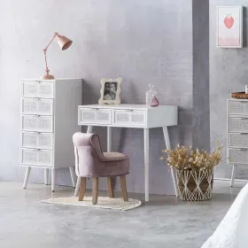 Taburete Alexandra House Living Rozā Samts Gumija 46 x 58 x 45 cm