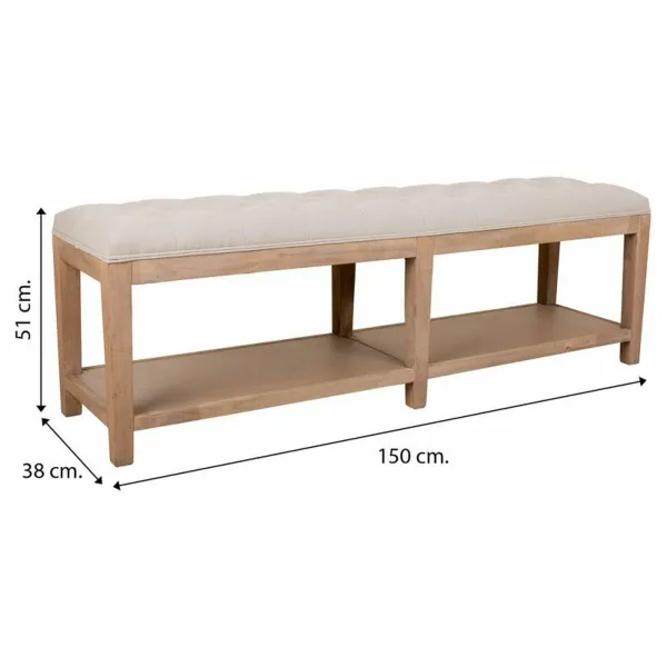 Taburete Alexandra House Living Pelēks Krēmkrāsa 38 x 51 x 150 cm