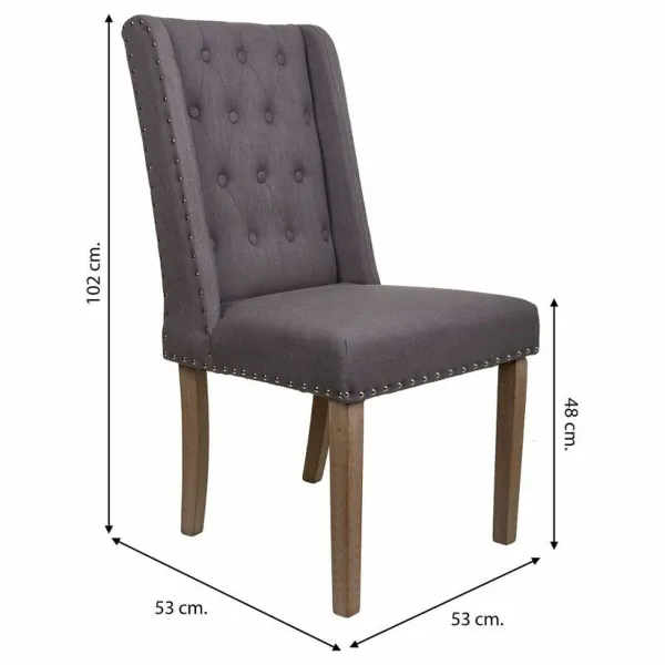 ēdamistabas krēsls Alexandra House Living Pelēks 53 x 102 x 53 cm