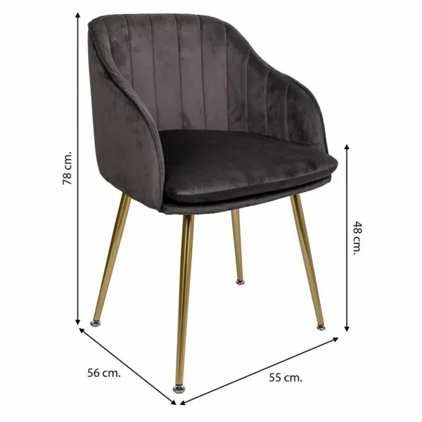 Обеденный стул Alexandra House Living Серый 56 x 78 x 55 cm