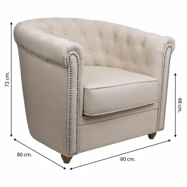 Кресло Alexandra House Living Бежевый 80 x 72 x 80 cm обитый