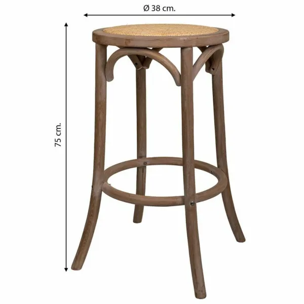 Табурет Alexandra House Living Коричневый ротанг древесина каучукового дерева 38 x 75 x 38 cm