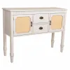 Sideboard Alexandra House Living White Rattan Fir wood 36 x 82 x 108 cm