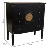 Kumode Alexandra House Living Melns Rotangpalma Egles koksne Koks MDF 38 x 90 x 85 cm