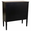 Lipasto Alexandra House Living Musta Rottinki Kuusi Puu MDF 38 x 90 x 85 cm