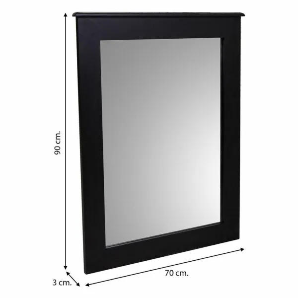 Seinäpeili Alexandra House Living Musta 3 x 90 x 70 cm Suorakulmainen