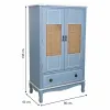 Kaappi Alexandra House Living Sininen Rottinki Kuusi Puu MDF 42 x 138 x 80 cm