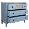 Chest of drawers Alexandra House Living Blue Rattan Fir wood MDF Wood 38 x 80 x 90 cm