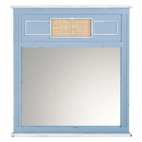 Sieninis veidrodis Alexandra House Living Mėlyna 3 x 76 x 70 cm Stačiakampis