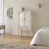 Skapītis Alexandra House Living Balts Stikls Egles koksne Koks MDF 12 x 140 x 80 cm