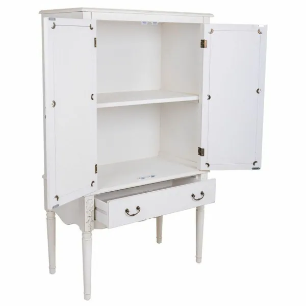 Skapītis Alexandra House Living Balts Stikls Egles koksne Koks MDF 12 x 140 x 80 cm