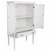 Cupboard Alexandra House Living White Glass Fir wood MDF Wood 12 x 140 x 80 cm