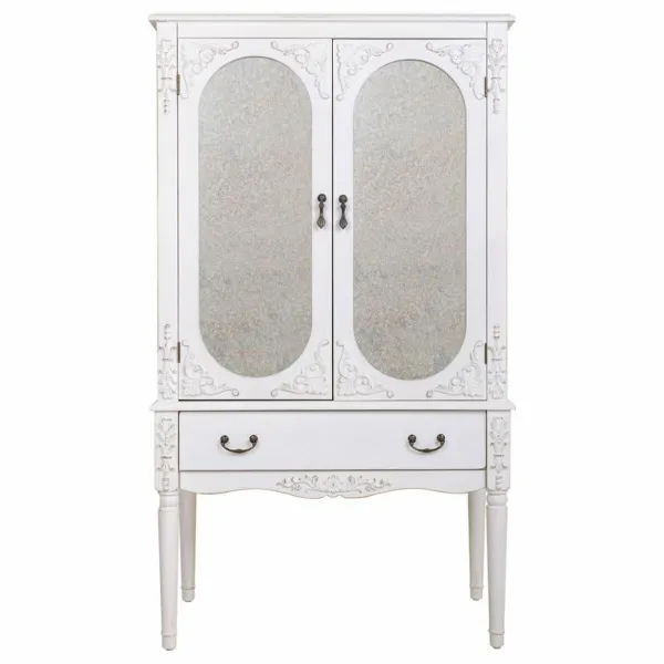 Skapītis Alexandra House Living Balts Stikls Egles koksne Koks MDF 12 x 140 x 80 cm