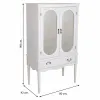 Skapītis Alexandra House Living Balts Stikls Egles koksne Koks MDF 12 x 140 x 80 cm