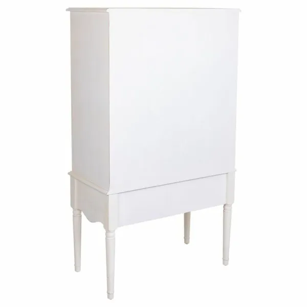 Spintelė Alexandra House Living Balta stiklas Eglės mediena Medžio MDF 12 x 140 x 80 cm
