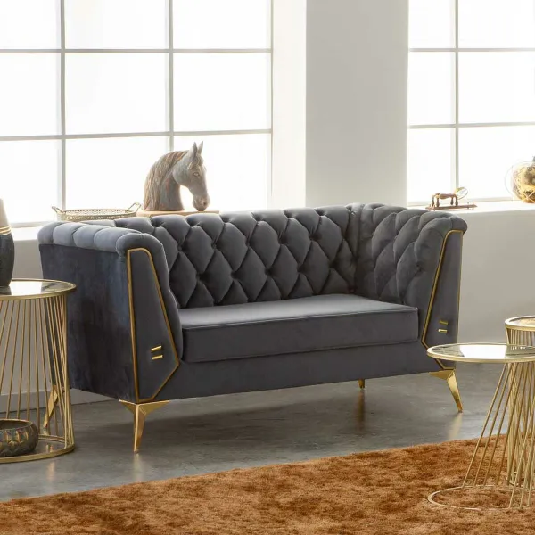 Sofa Alexandra House Living Pilka 72 x 75 x 153 cm