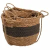 Krepšių rinkinys Alexandra House Living Juoda Natūralus pluoštas 26 x 19 x 26 cm 22 x 16,5 x 22 cm 18 x 14,5 x 18 cm Pakabinimui