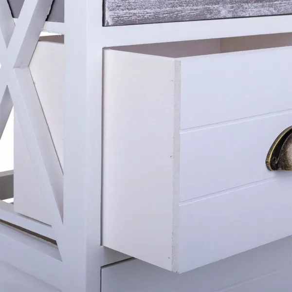 Lipasto Alexandra House Living Valkoinen Paolownia wood Puu MDF 25 x 76 x 35 cm