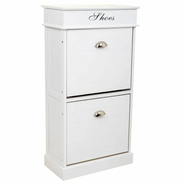 Тумба для обуви Alexandra House Living Белый 28 x 98 x 50 cm 2 ящика