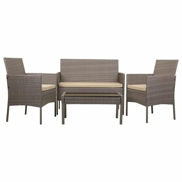 Staliukas ir 2 krėslai Alexandra House Living Pilka 4 Dalys