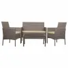 Table Set with 2 Armchairs Alexandra House Living Grey 4 Pieces