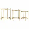 Set of 3 tables Alexandra House Living Gold 53 x 60 x 53 cm
