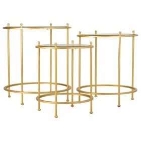 Set of 3 tables Alexandra House Living Gold 53 x 60 x 53 cm