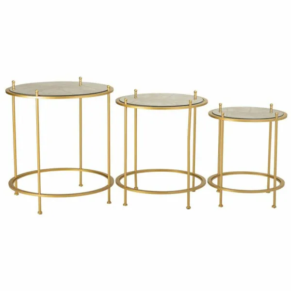3 galdu komplekts Alexandra House Living Zelts 53 x 60 x 53 cm
