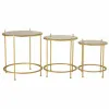 Set of 3 tables Alexandra House Living Gold 53 x 60 x 53 cm