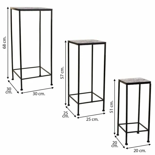 Gėlių vazonų stovas Alexandra House Living Juoda Geležis 30 x 68 x 30 cm
