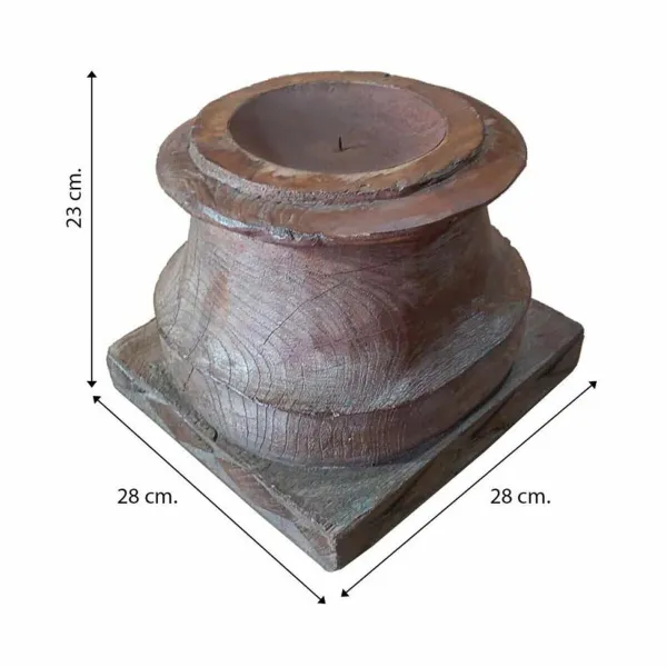 Candlestick Alexandra House Living Brown Acacia Mango wood 28 x 23 x 28 cm