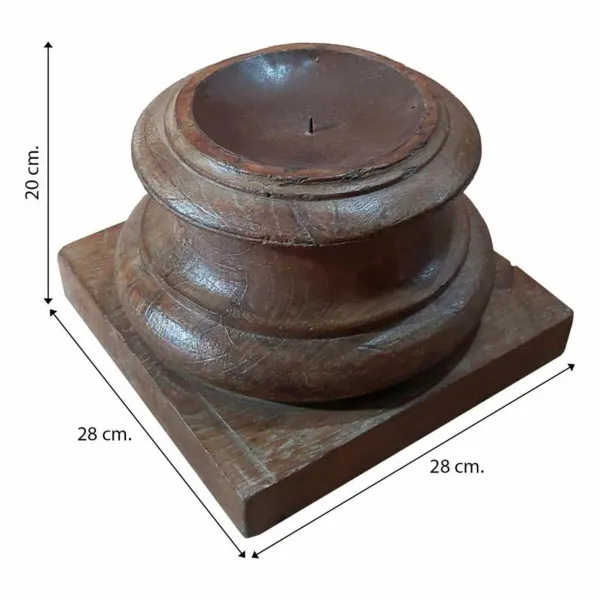 Candlestick Alexandra House Living Brown Acacia Mango wood 28 x 20 x 28 cm