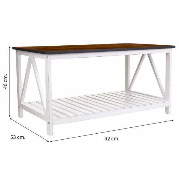 Centrālais galds Alexandra House Living Balts Paulovnijas koks Koks MDF 53 x 46 x 92 cm
