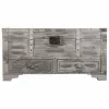 Arkku Alexandra House Living Harmaa PVC Puu Metalli 45 x 45 x 90 cm Estilo vintage