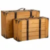 Dekoratyvinis lagaminas Alexandra House Living Ruda PVC Medžio Metalinis Vintage 31 x 17 x 45 cm 40 x 24 x 13,5 cm Dekoratyvinis