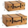 Decorative suitcase Alexandra House Living Brown PVC Wood Metal Vintage 31 x 17 x 45 cm 40 x 24 x 13,5 cm Ornamental 2 Pieces