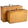 Decorative suitcase Alexandra House Living Brown PVC Wood Metal Vintage 31 x 17 x 45 cm 40 x 24 x 13,5 cm Ornamental 2 Pieces