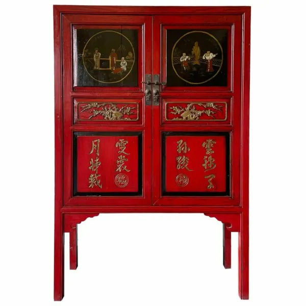 Шкаф Alexandra House Living Красный Деревянный Древесина вяза 40 x 150 x 100 cm