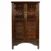 Cupboard Alexandra House Living Brown Wood Elm wood 40 x 160 x 95 cm Oriental 2 Shelves