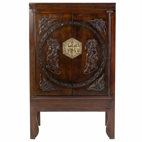 Cupboard Alexandra House Living Brown MDF Elm wood 47 x 170 x 105 cm