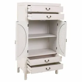 Spintelė Alexandra House Living Balta Rotangas Eglės mediena Medžio MDF 40 x 135 x 70 cm