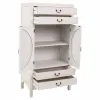 Spintelė Alexandra House Living Balta Rotangas Eglės mediena Medžio MDF 40 x 135 x 70 cm