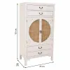 Spintelė Alexandra House Living Balta Rotangas Eglės mediena Medžio MDF 40 x 135 x 70 cm