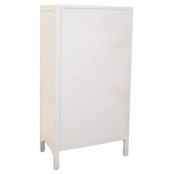 Spintelė Alexandra House Living Balta Rotangas Eglės mediena Medžio MDF 40 x 135 x 70 cm