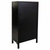 Kaappi Alexandra House Living Musta Rottinki Kuusi Puu MDF 40 x 135 x 70 cm