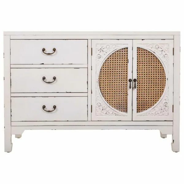 Indauja Alexandra House Living Balta Rotangas Eglės mediena 36 x 73 x 106 cm