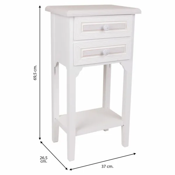 Ночной столик Alexandra House Living Белый 26 x 69 x 37 cm