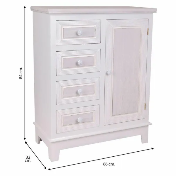 Мебель для прихожей с ящиками Alexandra House Living Белый 32 x 84 x 66 cm