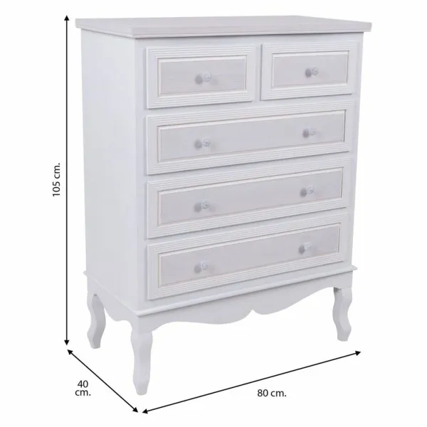 Комод Alexandra House Living Белый Деревянный MDF 40 x 105 x 80 cm