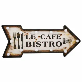 Sieninis dangtelis Alexandra House Living Le Cafe Bistro Balta Geležis 27 x 5 x 65 cm Apšvietimas